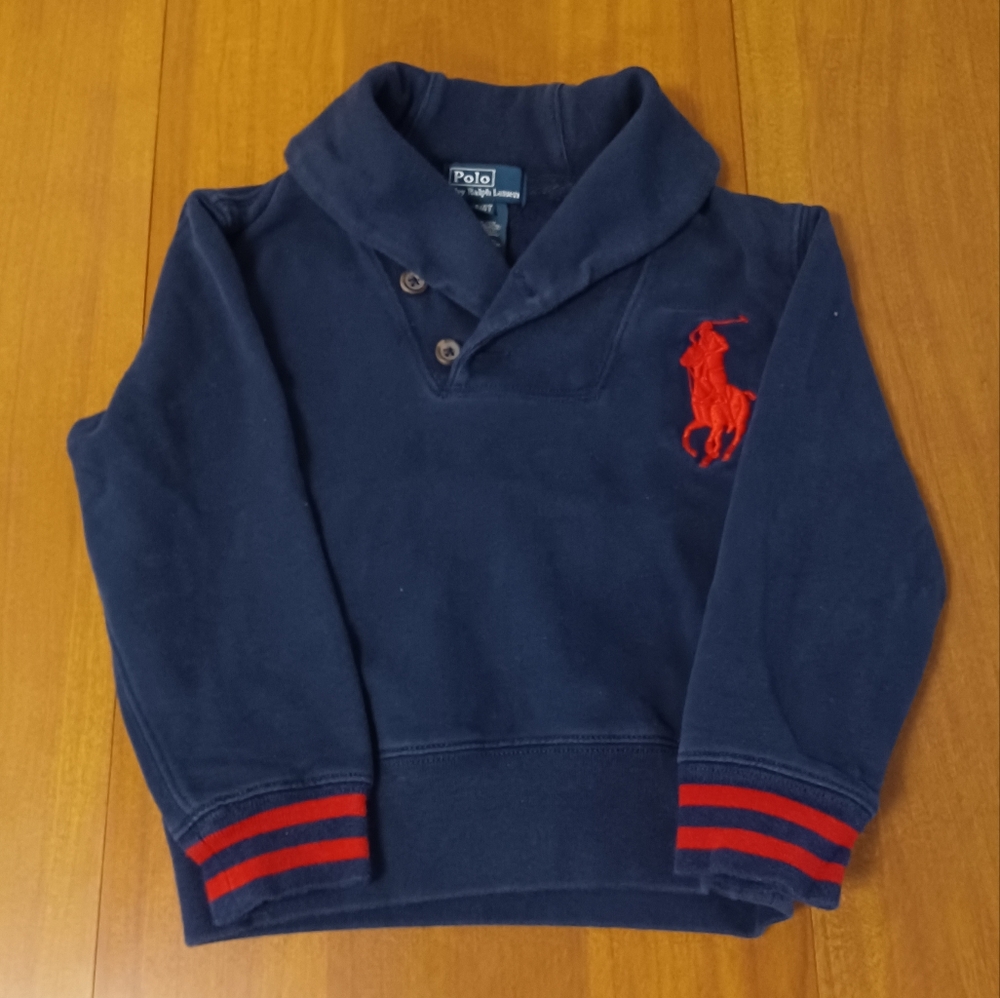 Polo Ralph Lauren Blue Pullover Toddler 4T Big Red Pony Long Sleeve